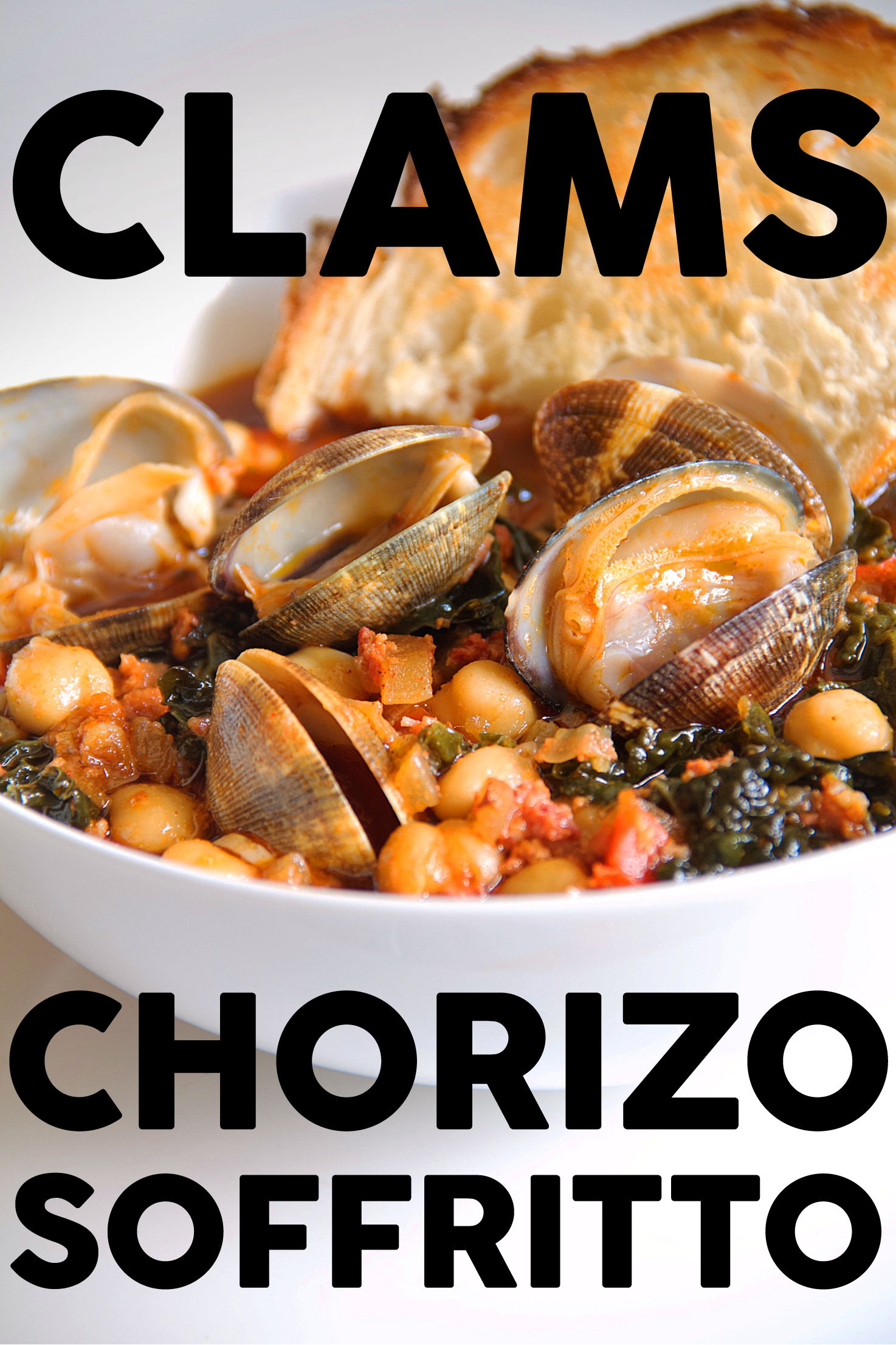 Chorizo and Clams with Nonchalant Braised Kale and Soffritto