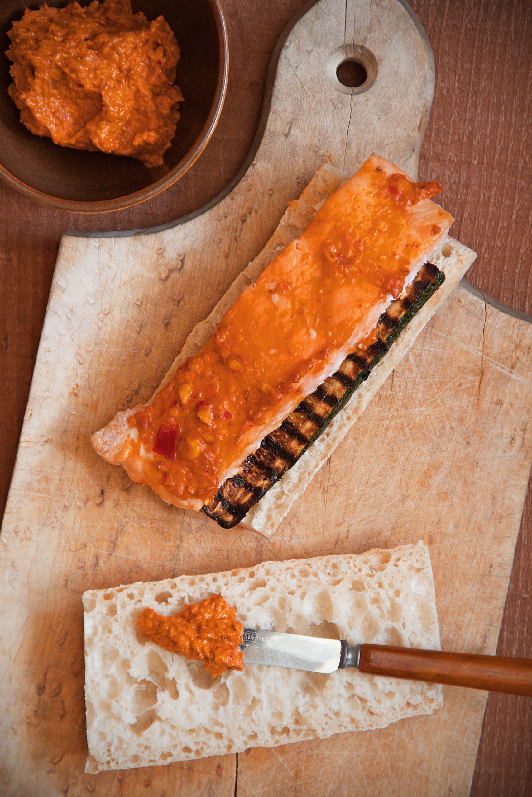 Salmon-Romesco Sandwiches