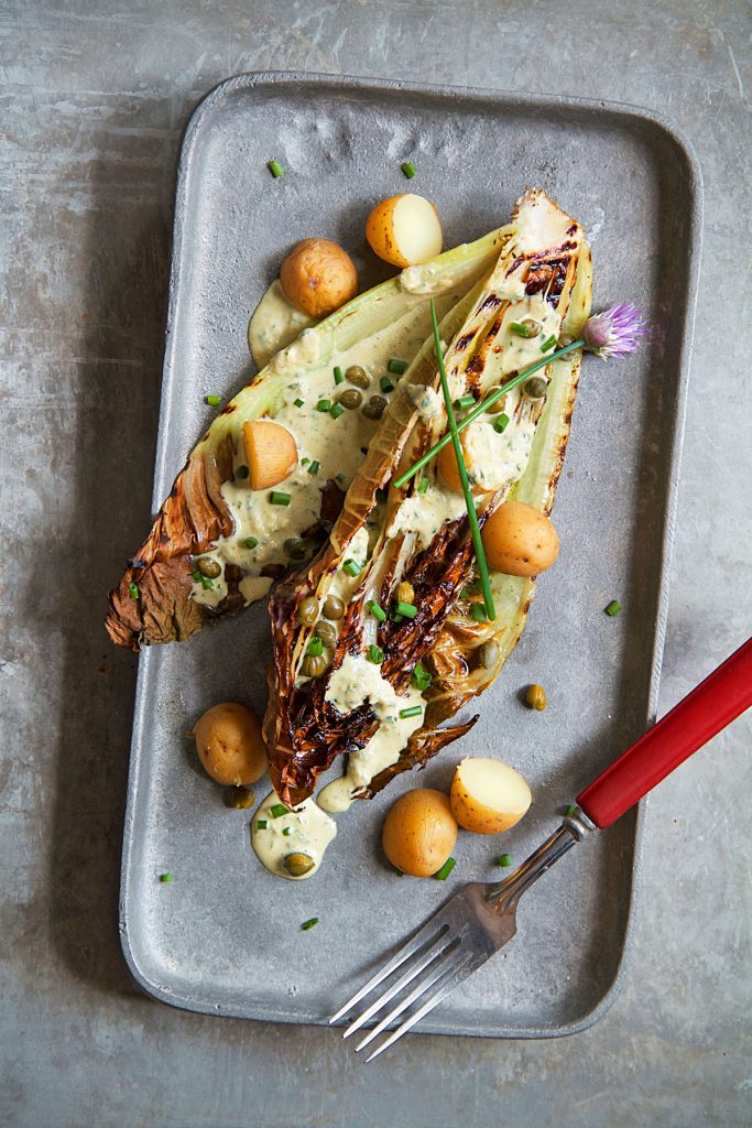 Grilled Treviso with Tonnato Sauce