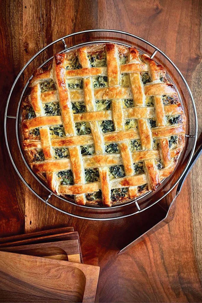 Ricotta Pie with Spinach, Kale, and Mustard Greens