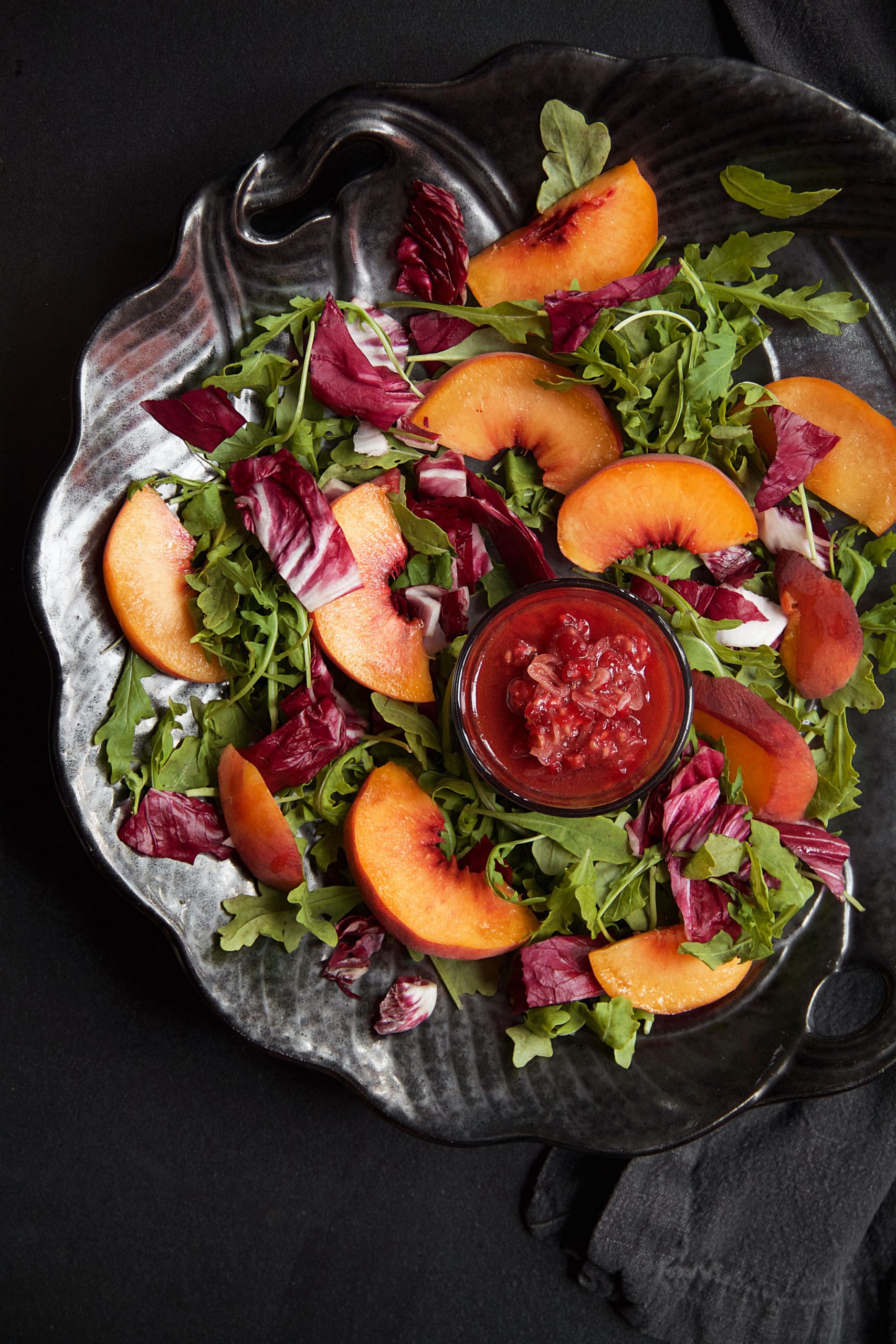 Five-Spice Peach, Raspberry, and Radicchio Salad