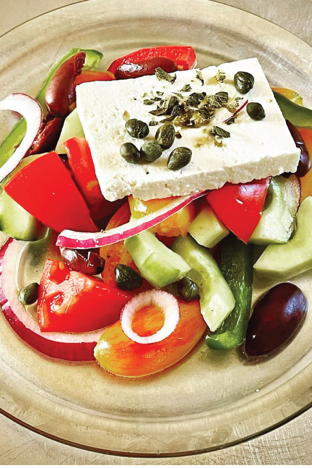 Simple Greek Salad with Feta