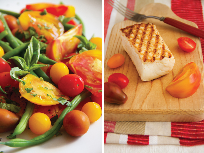 Tomato Salad Grilled Halibut