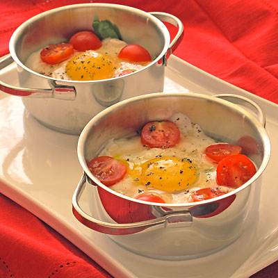 baked eggs and yogurt