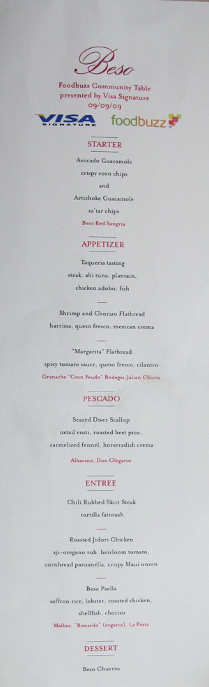 beso restaurant menu sippitysup foodbuzz