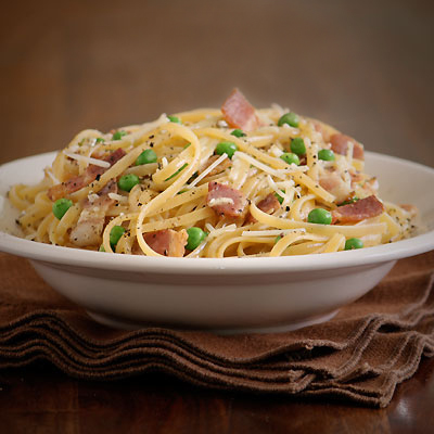 Pasta all Carbonara with Peas