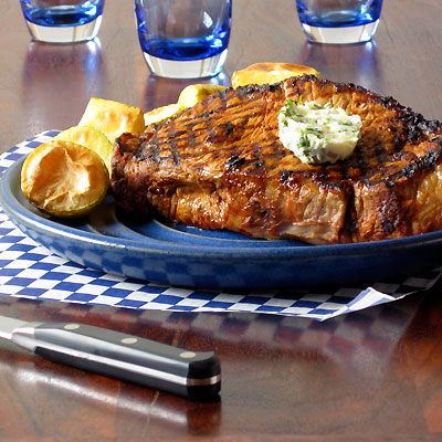 Chili Rubbed Rib Eye with Cilantro Butter - SippitySup