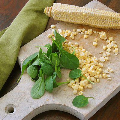 corn and arugula