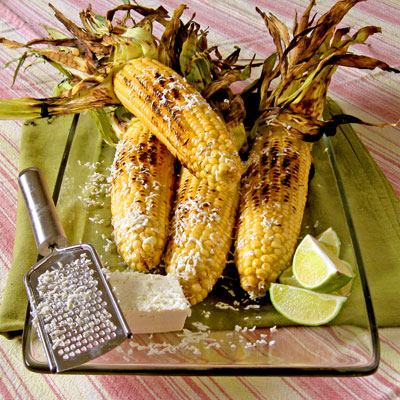 grilled corn with feta and lime