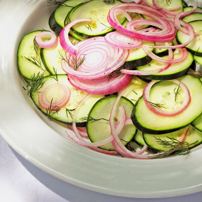 Crunchy Cucumber Salad with Red Onions