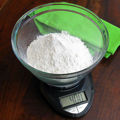 flour on scale