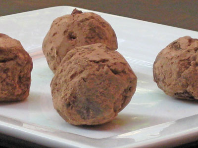 cocoa and chocolate bon bons truffles with citrus