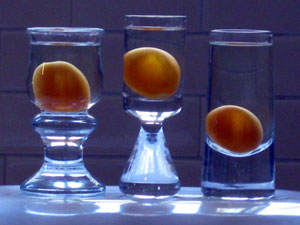 kumquat liqueur with blue light