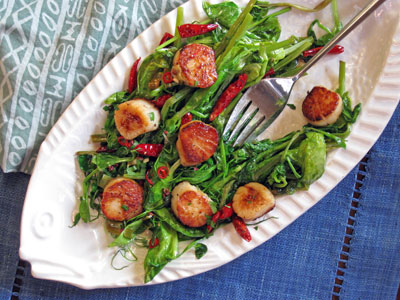 spicy seared sea scallops