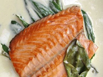 salmon troisgros closeup