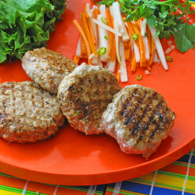 Vietnamese flavored pork burgers