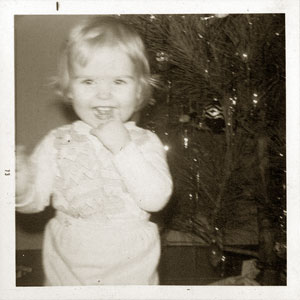 young girl 1970s Christmas