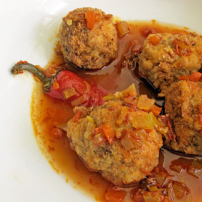 Red Bean Balls in Spicy Broth