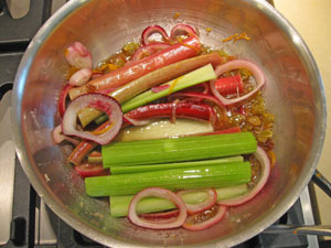 braised rhubarb and celery 