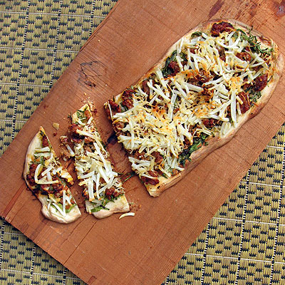 Italian sausage and potato flatbread