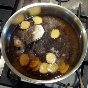 poaching liquid with black tea