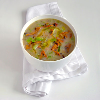 white bean and chanterelles soup